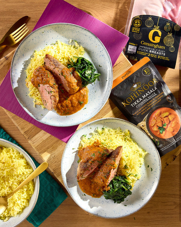 Duck Breast with Tikka Masala Sauce & Saffron Rice